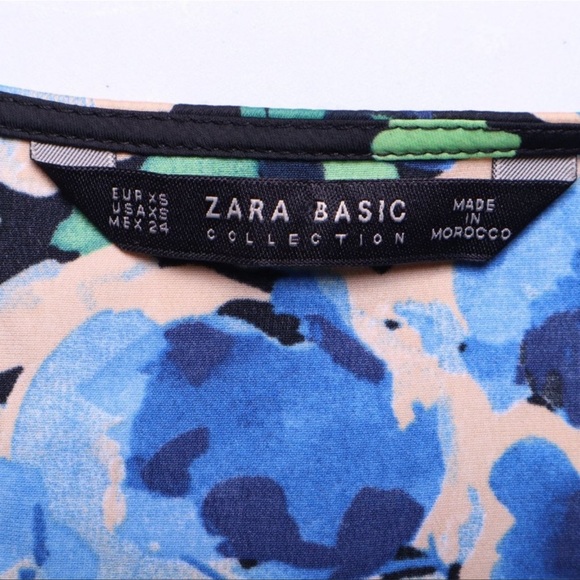 Zara Short Sleeve Floral Wrap Dress - Picture 4 of 5